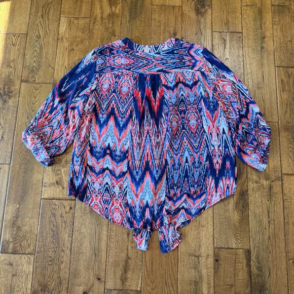 Lot Of 4 Womens L Ruby Rd. Dress Blouse Bundle Black Grey Red Floral Button Up - Picture 10 of 13